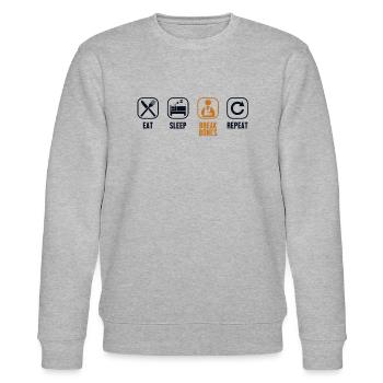 Eat Sleep Break Bones Repeat Broken Bone Bone - Stanley/Stella Unisex Bio-Sweatshirt CHANGER  - Grau meliert - Vorne - Nik (191cm) & Marisol (170cm)