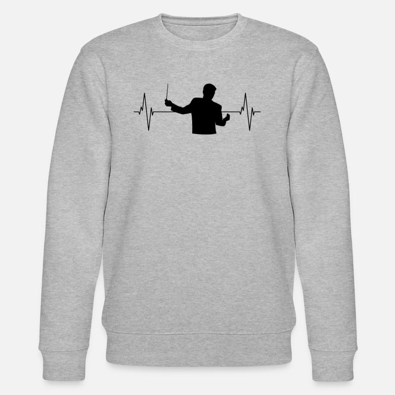 Dirigenten-Herzschlag - Taktvolles Geschenk - Stanley/Stella Unisex Bio-Sweatshirt CHANGER - Grau meliert