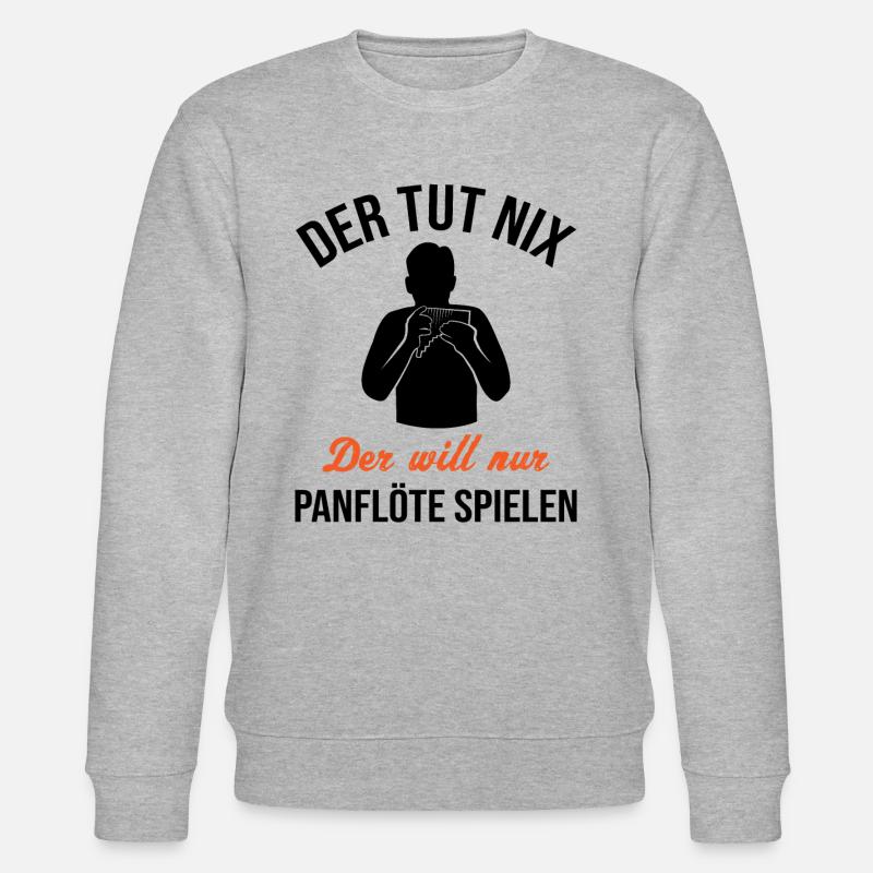 Harmloser Panflöten-Virtuose Fun - Stanley/Stella Unisex Bio-Sweatshirt CHANGER  - Grau meliert