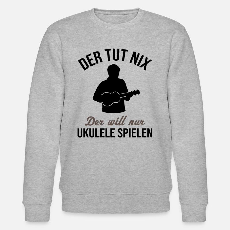 Innocent Ukulele Player Fun Gift - Stanley/Stella CHANGER Unisex Organic Sweatshirt - heather grey