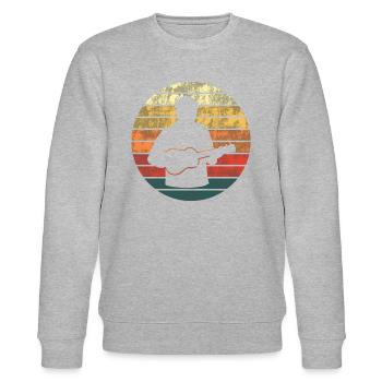 Ukulele Abendrot Melodie Geschenk - Stanley/Stella Unisex Bio-Sweatshirt CHANGER  - Grau meliert - Vorne - Nik (191cm) & Marisol (170cm)