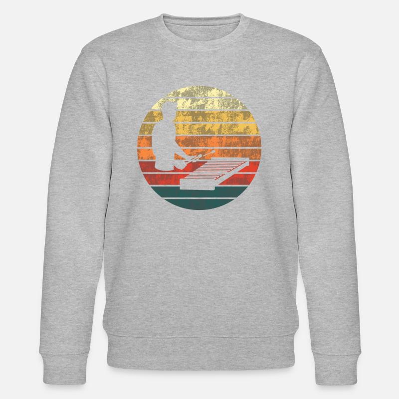 Abendklang Xylophonist Silhouette Geschenk - Stanley/Stella Unisex Bio-Sweatshirt CHANGER  - Grau meliert