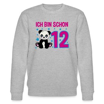 Cute Panda - Twelve Years of Jubilation - Stanley/Stella CHANGER Unisex Organic Sweatshirt - heather grey - Front - Nik (191cm) & Marisol (170cm)