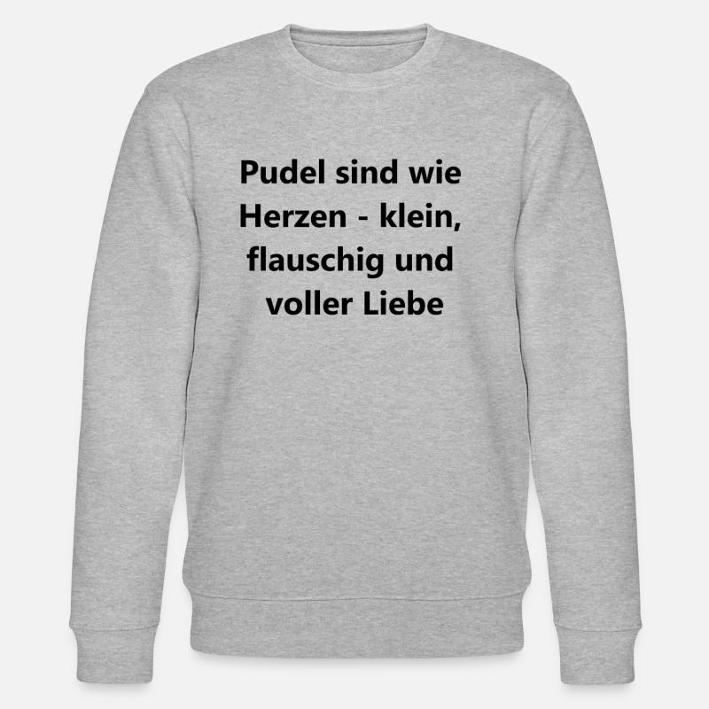 Personalized Poodle Heart Gift - Stanley/Stella CHANGER Unisex Organic Sweatshirt - heather grey