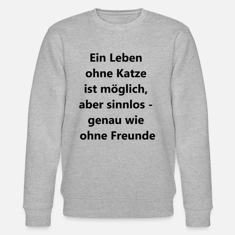 Cat Lover Gift - Stanley/Stella CHANGER Unisex Organic Sweatshirt - heather grey