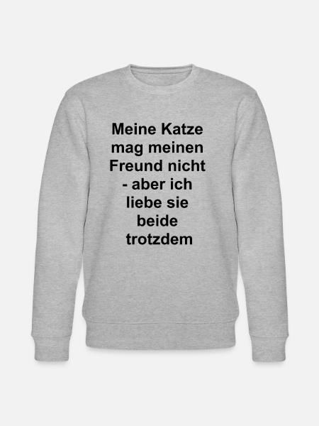 Cat Friend Gift - Stanley/Stella CHANGER Unisex Organic Sweatshirt - heather grey