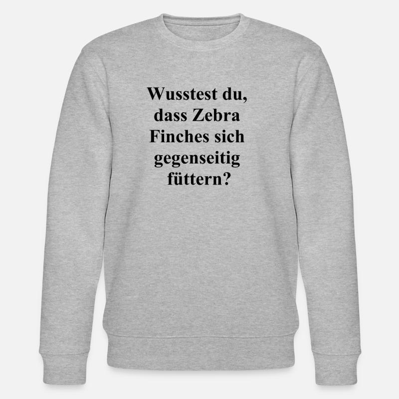 Zebra Finch Liebe Geschenk - Stanley/Stella Unisex Bio-Sweatshirt CHANGER  - Grau meliert