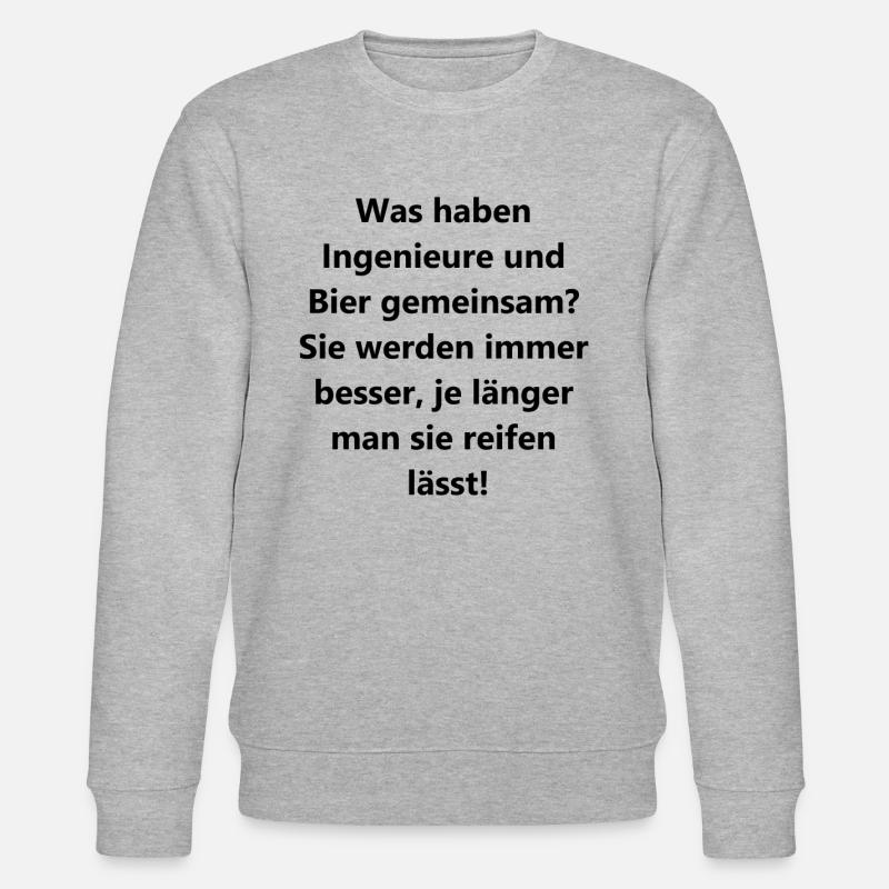 "Engineer Beer" Gift - Stanley/Stella CHANGER Unisex Organic Sweatshirt - heather grey