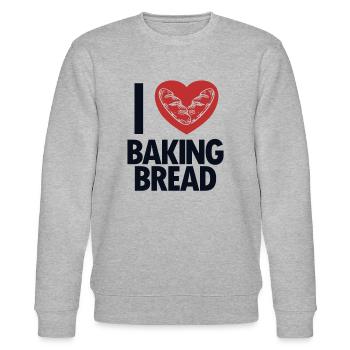 Ich liebe Brotbacken Brotbackautomat Brotteig Brot Brot - Stanley/Stella Unisex Bio-Sweatshirt CHANGER  - Grau meliert - Vorne - Nik (191cm) & Marisol (170cm)
