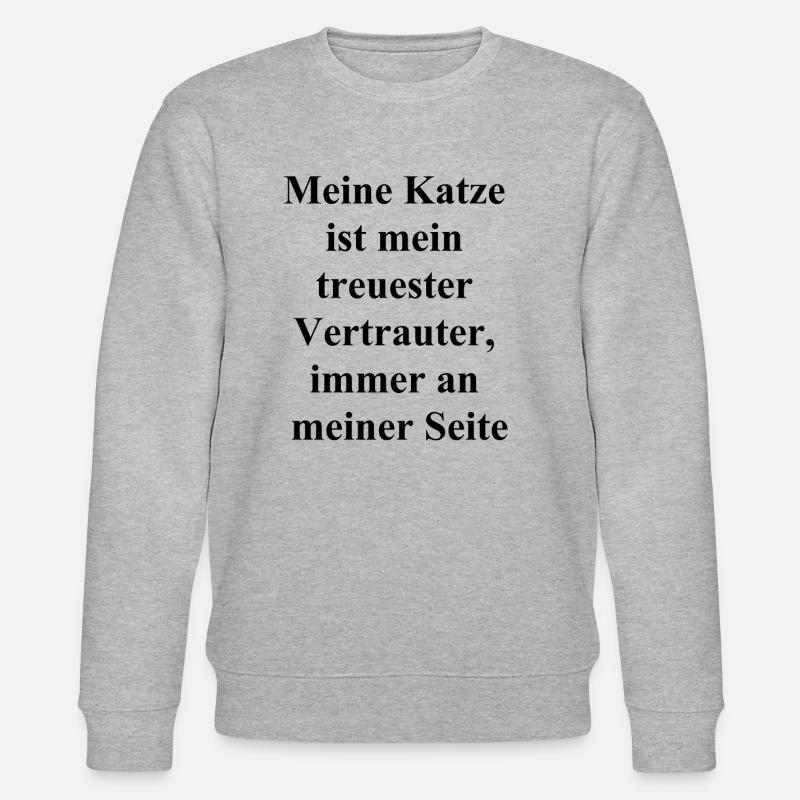 Treu & Frech - Katzengeschenk - Stanley/Stella Unisex Bio-Sweatshirt CHANGER - Grau meliert