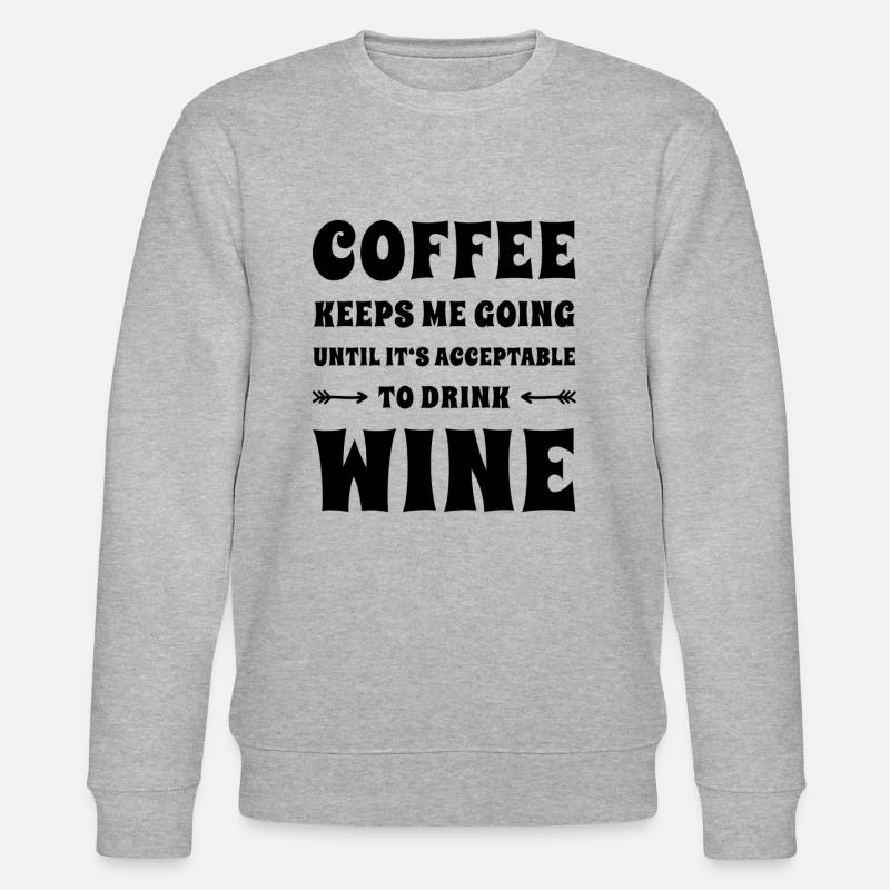 Kaffee Und Wein Lustig - Stanley/Stella Unisex Bio-Sweatshirt CHANGER - Grau meliert