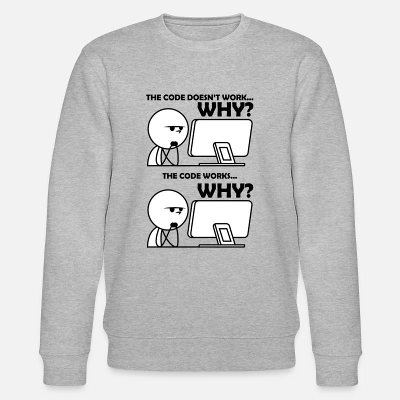 Programming Code Funny - Stanley/Stella CHANGER Unisex Organic Sweatshirt - heather grey