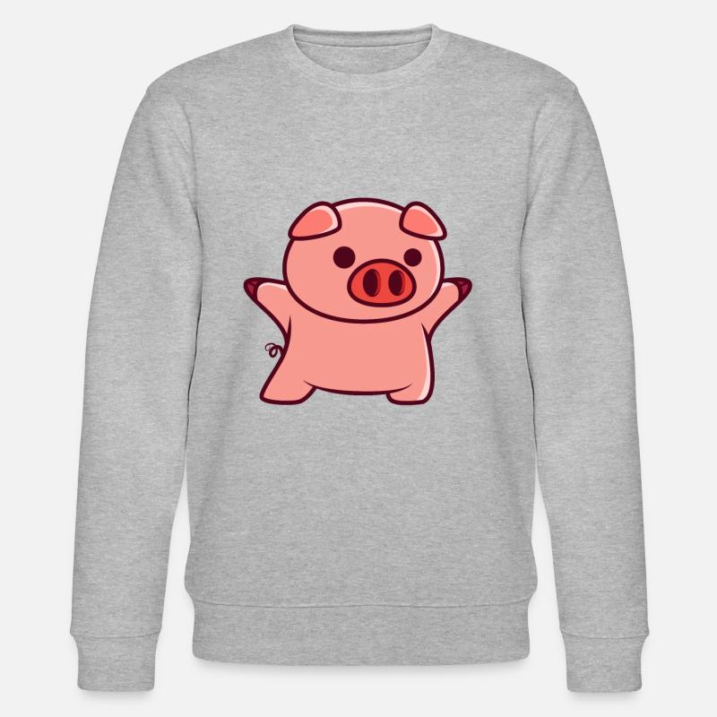 Kleines Schweinchen - Stanley/Stella Unisex Bio-Sweatshirt CHANGER  - Grau meliert