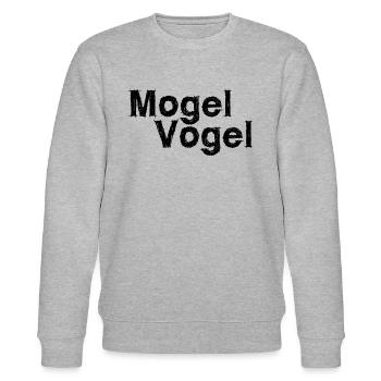 Mogel Vogel Spruch Schrift Schule schummeln - Stanley/Stella Unisex Bio-Sweatshirt CHANGER  - Grau meliert - Vorne - Nik (191cm) & Marisol (170cm)