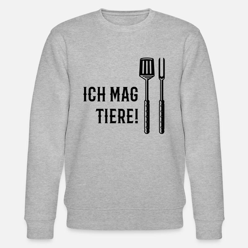 Ich Mag Tiere! (Grillbesteck / Black) - Stanley/Stella Unisex Bio-Sweatshirt CHANGER - Grau meliert