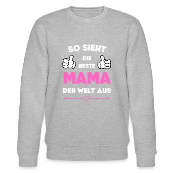 Muttertag Geburtstag Geburt Mama Tochter Sohn Kind - Stanley/Stella Unisex Bio-Sweatshirt CHANGER  - Grau meliert - Vorne - Nik (191cm) & Marisol (170cm)