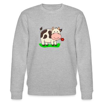 Kuh Bauernhof - Stanley/Stella Unisex Bio-Sweatshirt CHANGER  - Grau meliert - Vorne - Nik (191cm) & Marisol (170cm)