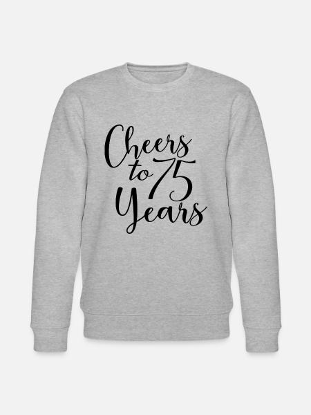 Skål til 75 års 75-års fødselsdag - Stanley/Stella økologisk unisex-sweatshirt CHANGER  - grå meleret