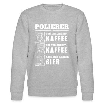 Mein Tagesablauf als Polierer - Stanley/Stella Unisex Bio-Sweatshirt CHANGER  - Grau meliert - Vorne - Nik (191cm) & Marisol (170cm)