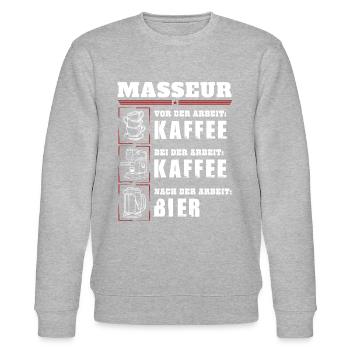 Ma routine quotidienne en tant que masseur - Sweat bio CHANGER Stanley/Stella Unisexe - gris chiné - Devant - Nik (191cm) & Marisol (170cm)