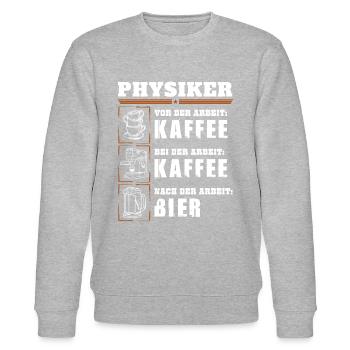 Mein Tagesablauf als Physiker - Stanley/Stella Unisex Bio-Sweatshirt CHANGER  - Grau meliert - Vorne - Nik (191cm) & Marisol (170cm)