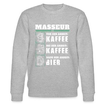Ma routine quotidienne en tant que masseur - Sweat bio CHANGER Stanley/Stella Unisexe - gris chiné - Devant - Nik (191cm) & Marisol (170cm)