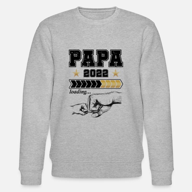 Papa 2022 Loading - Vaterschaftsgeschenk - Stanley/Stella Unisex Bio-Sweatshirt CHANGER  - Grau meliert