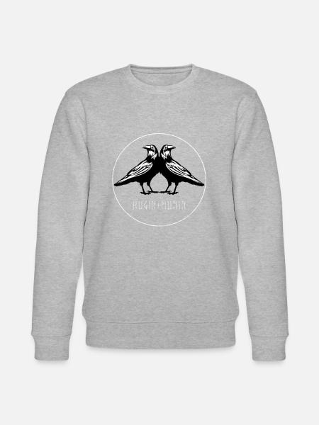 Wikinger Odins Raben Hugin & Munin - Stanley/Stella Unisex Bio-Sweatshirt CHANGER - Grau meliert