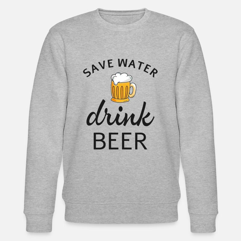 Spare Wasser Trink Bier - Stanley/Stella Unisex Bio-Sweatshirt CHANGER - Grau meliert