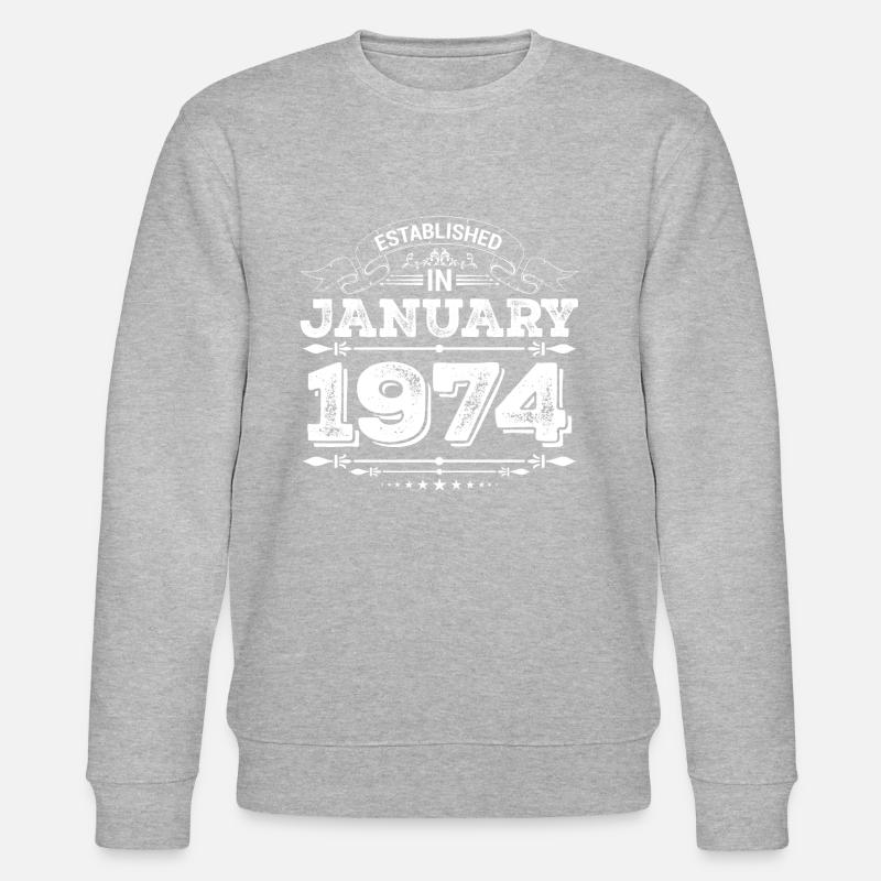 Established in January 1974 - Stanley/Stella Unisex Bio-Sweatshirt CHANGER  - Grau meliert
