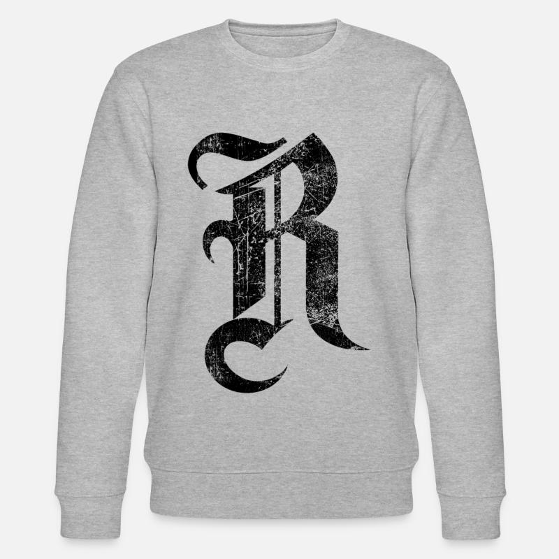 Tshirt alphabet initial R - Sweat bio CHANGER Stanley/Stella Unisexe - gris chiné