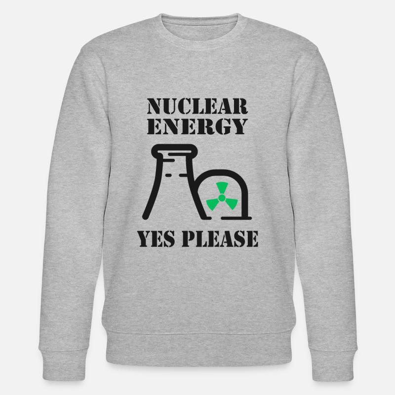 Kernenergie, Ja bitte, Atomkraft - Stanley/Stella Unisex Bio-Sweatshirt CHANGER  - Grau meliert