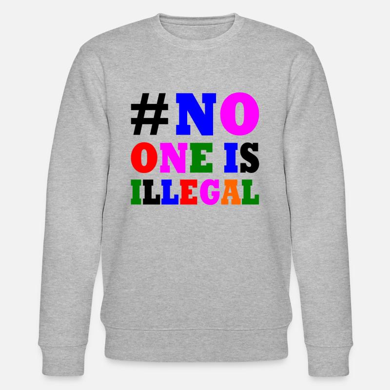 No one is illegal - Stanley/Stella Unisex Bio-Sweatshirt CHANGER  - Grau meliert
