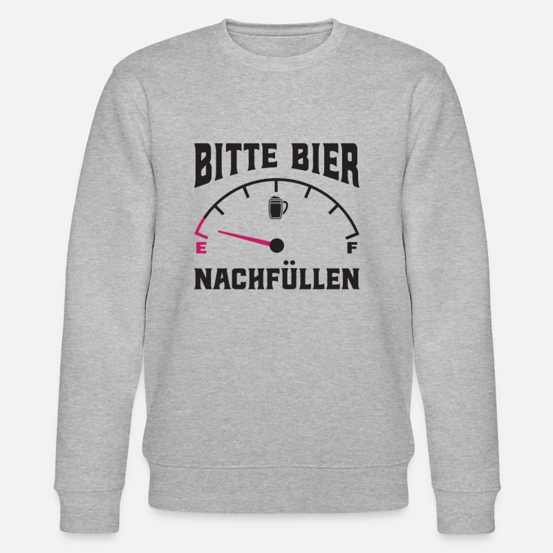Bitte Bier Nachfüllen - Bier - Stanley/Stella Unisex Bio-Sweatshirt CHANGER  - Grau meliert