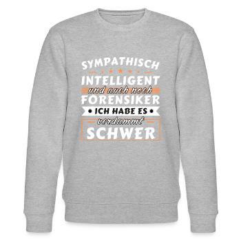 Sympathisch und intelligent - Forensiker Edition - Stanley/Stella Unisex Bio-Sweatshirt CHANGER  - Grau meliert - Vorne - Nik (191cm) & Marisol (170cm)
