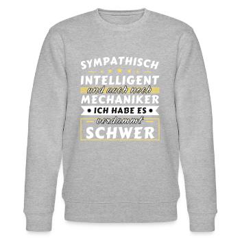 Sympathisch und intelligent - Mechaniker Edition - Stanley/Stella Unisex Bio-Sweatshirt CHANGER  - Grau meliert - Vorne - Nik (191cm) & Marisol (170cm)