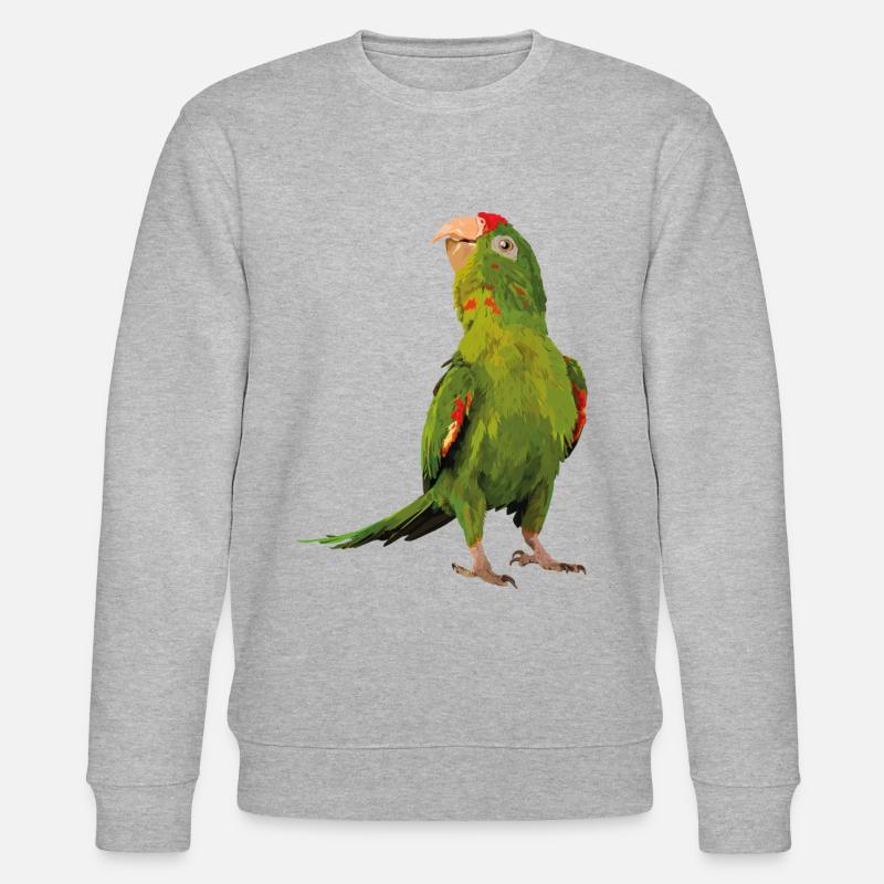 Perruche à front rouge - Sweat bio CHANGER Stanley/Stella Unisexe - gris chiné