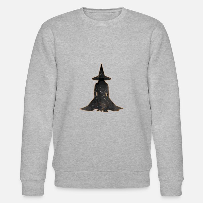 Hexe Silhouette Profil, Halloween - Stanley/Stella Unisex Bio-Sweatshirt CHANGER  - Grau meliert