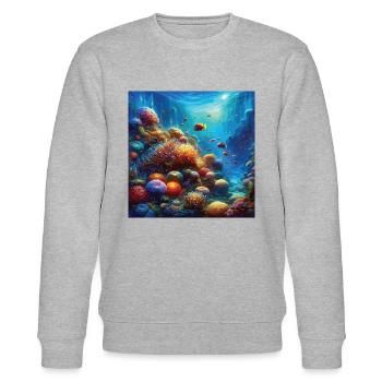 Lebendiges Korallenriff Aquarium Unterwasser Kunst - Stanley/Stella Unisex Bio-Sweatshirt CHANGER  - Grau meliert - Vorne - Nik (191cm) & Marisol (170cm)