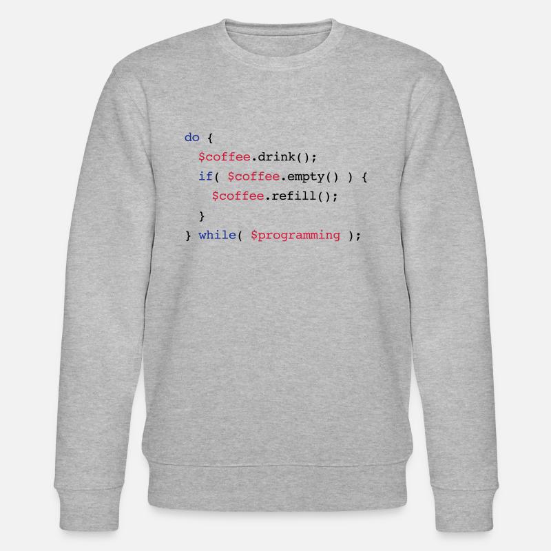 Code Coffee Refill Programming v2 - Stanley/Stella Unisex Bio-Sweatshirt CHANGER  - Grau meliert