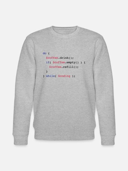 Code Coffee Refill Coding v2 - Stanley/Stella Unisex Bio-Sweatshirt CHANGER  - Grau meliert