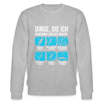 Handball Spruch für Handballer Handballspieler - Stanley/Stella Unisex Bio-Sweatshirt CHANGER  - Grau meliert - Vorne - Nik (191cm) & Marisol (170cm)