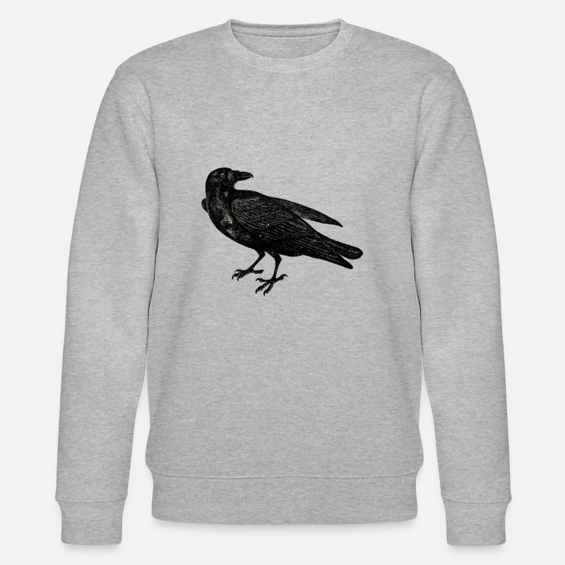 Crow raven lovers distressed - Stanley/Stella CHANGER Unisex Organic Sweatshirt - heather grey