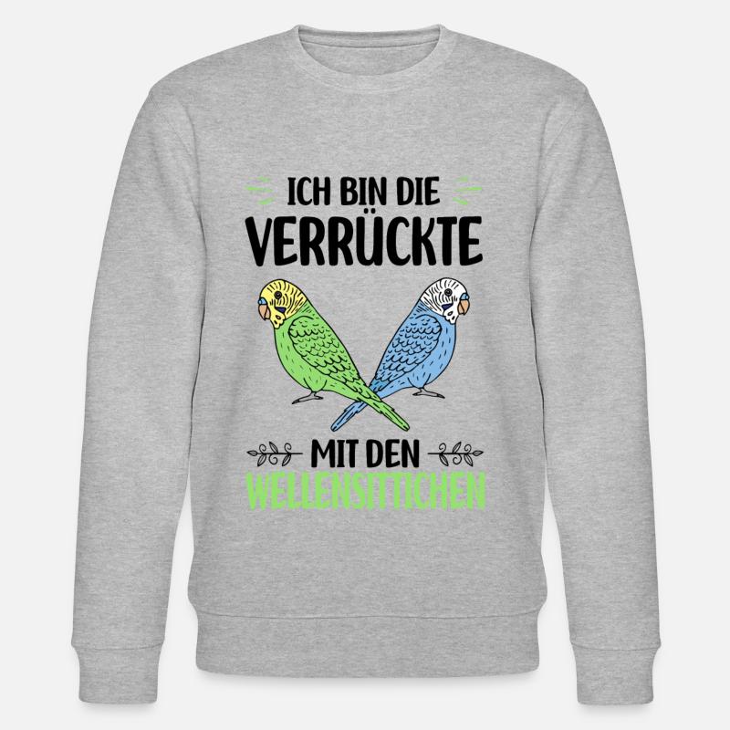 Oiseau Budgerigar - Sweat bio CHANGER Stanley/Stella Unisexe - gris chiné