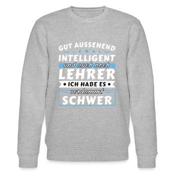 Gut aussehend intelligent - Lehrer Edition - Stanley/Stella Unisex Bio-Sweatshirt CHANGER  - Grau meliert - Vorne - Nik (191cm) & Marisol (170cm)