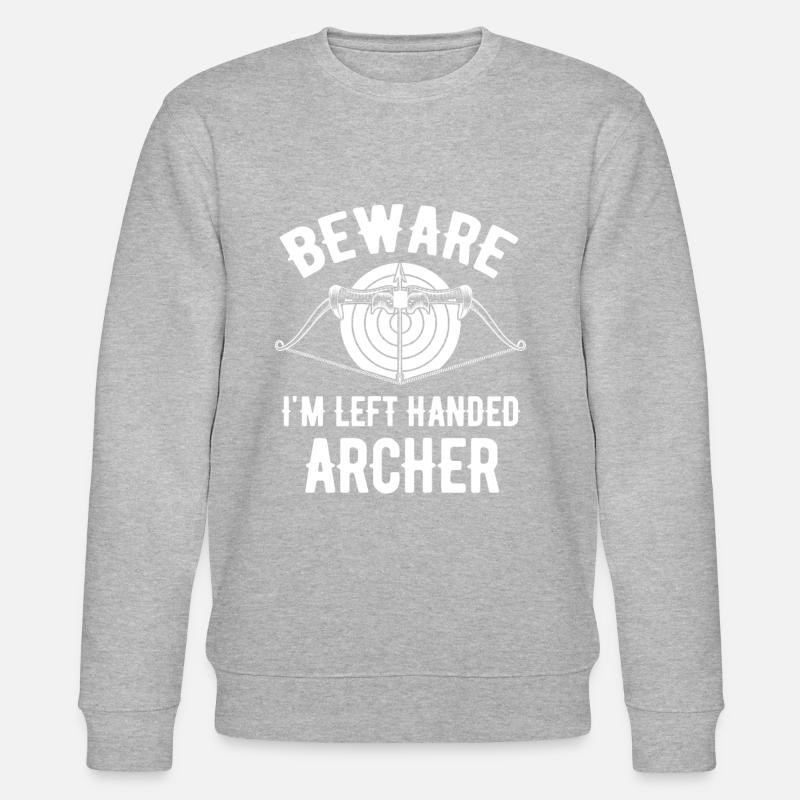 Attention, je suis gaucher, archer, - Sweat bio CHANGER Stanley/Stella Unisexe - gris chiné