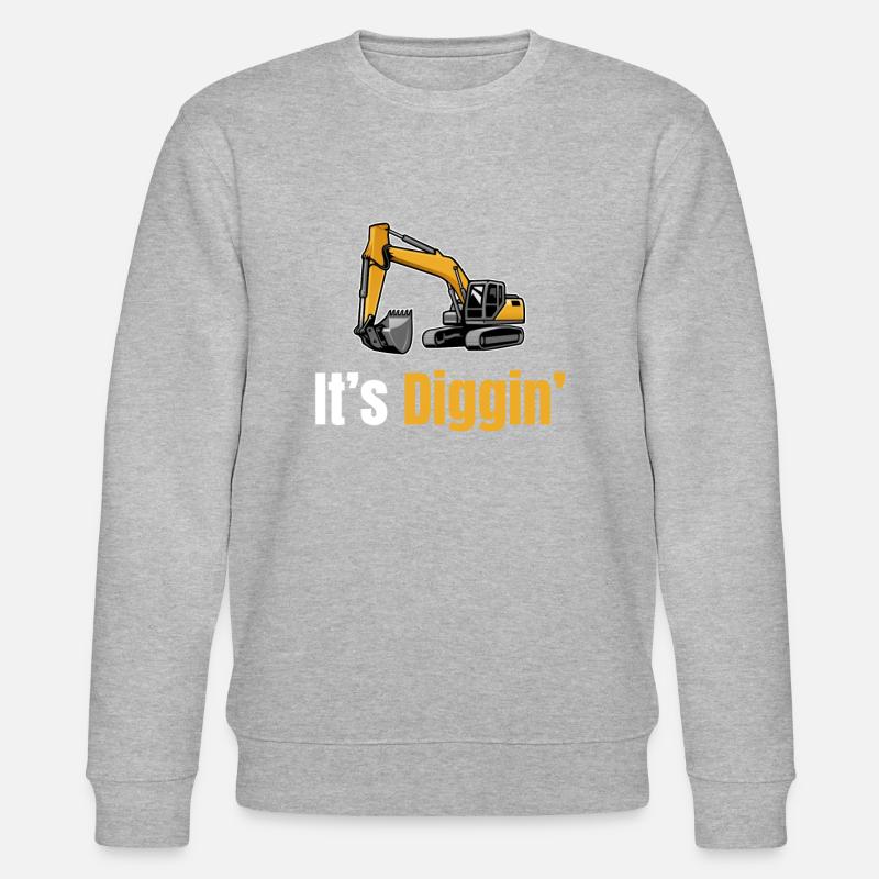 It's Diggin Time: Baggerfahrer, Baggerfahrer, - Stanley/Stella Unisex Bio-Sweatshirt CHANGER - Grau meliert