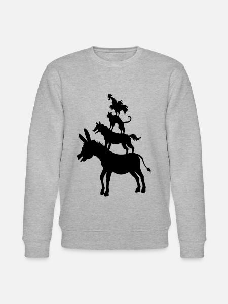 Bremen Town Musicians музыканты 04 1c Бременские - Stanley/Stella CHANGER Unisex Organic Sweatshirt - heather grey