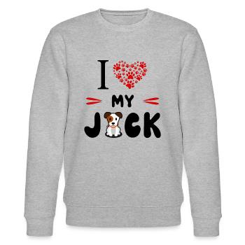 I love My Jack Russel - Propiétaire Aimer Chien - Stanley/Stella CHANGER Unisex Organic Sweatshirt - heather grey - Front - Nik (191cm) & Marisol (170cm)