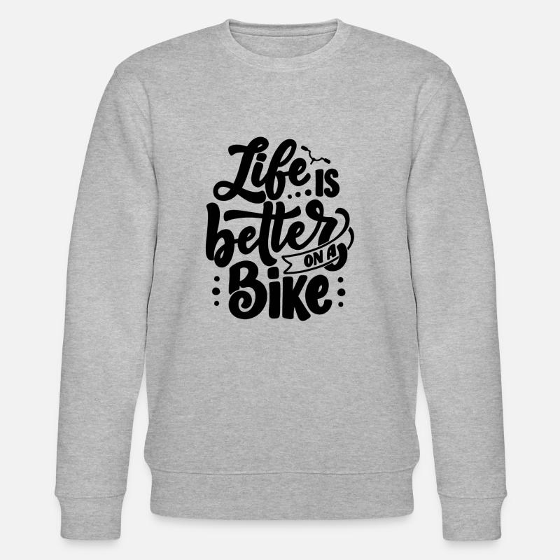 Slogan Passion Vélo Bicyclette Geschenke Radfahrer - Stanley/Stella Unisex Bio-Sweatshirt CHANGER - Grau meliert